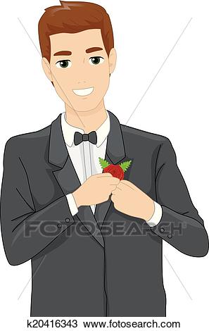 Groom Corsage Clipart.