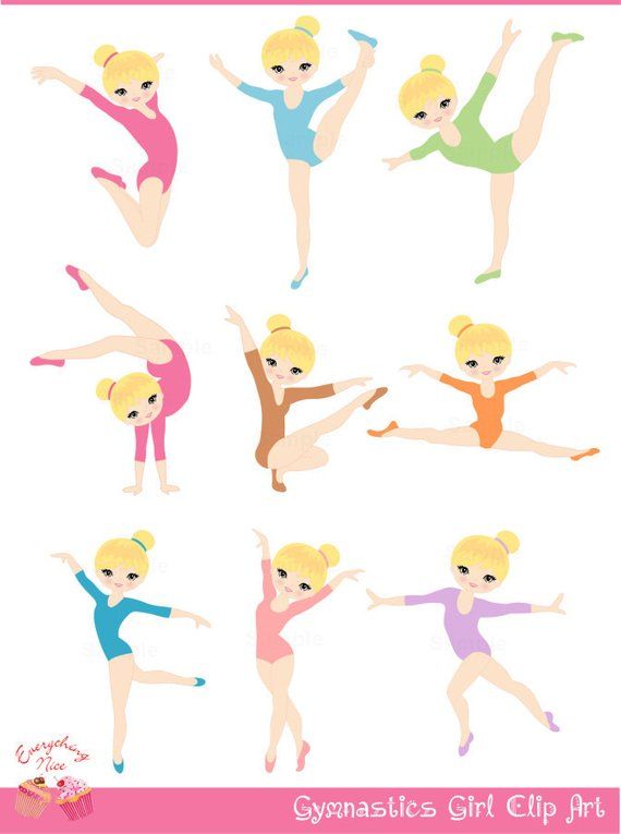 Blonde Gymnastics / Gymnast Girl Clip Art.