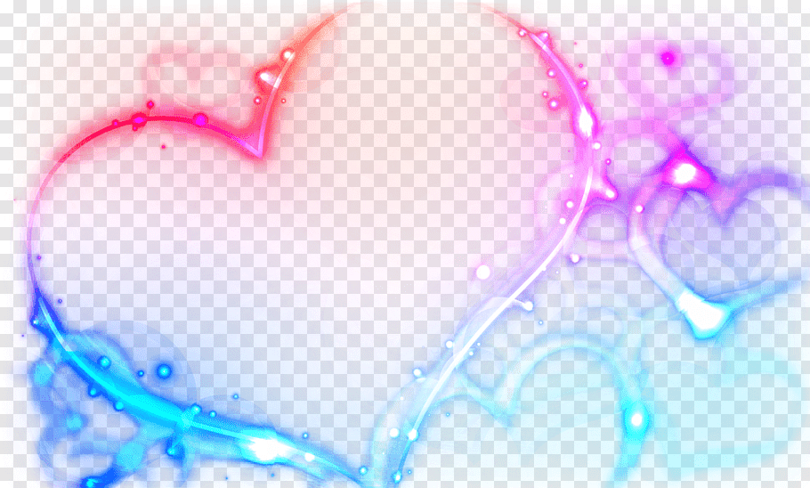 Blue and pink heart illustration, Hair color gradient light.