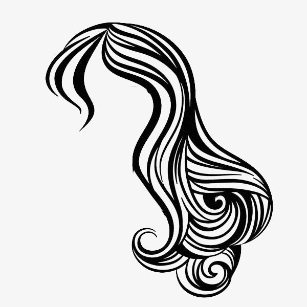 Vector Long Hair Curly Hair Ladies Hair, Long Curly Hair.