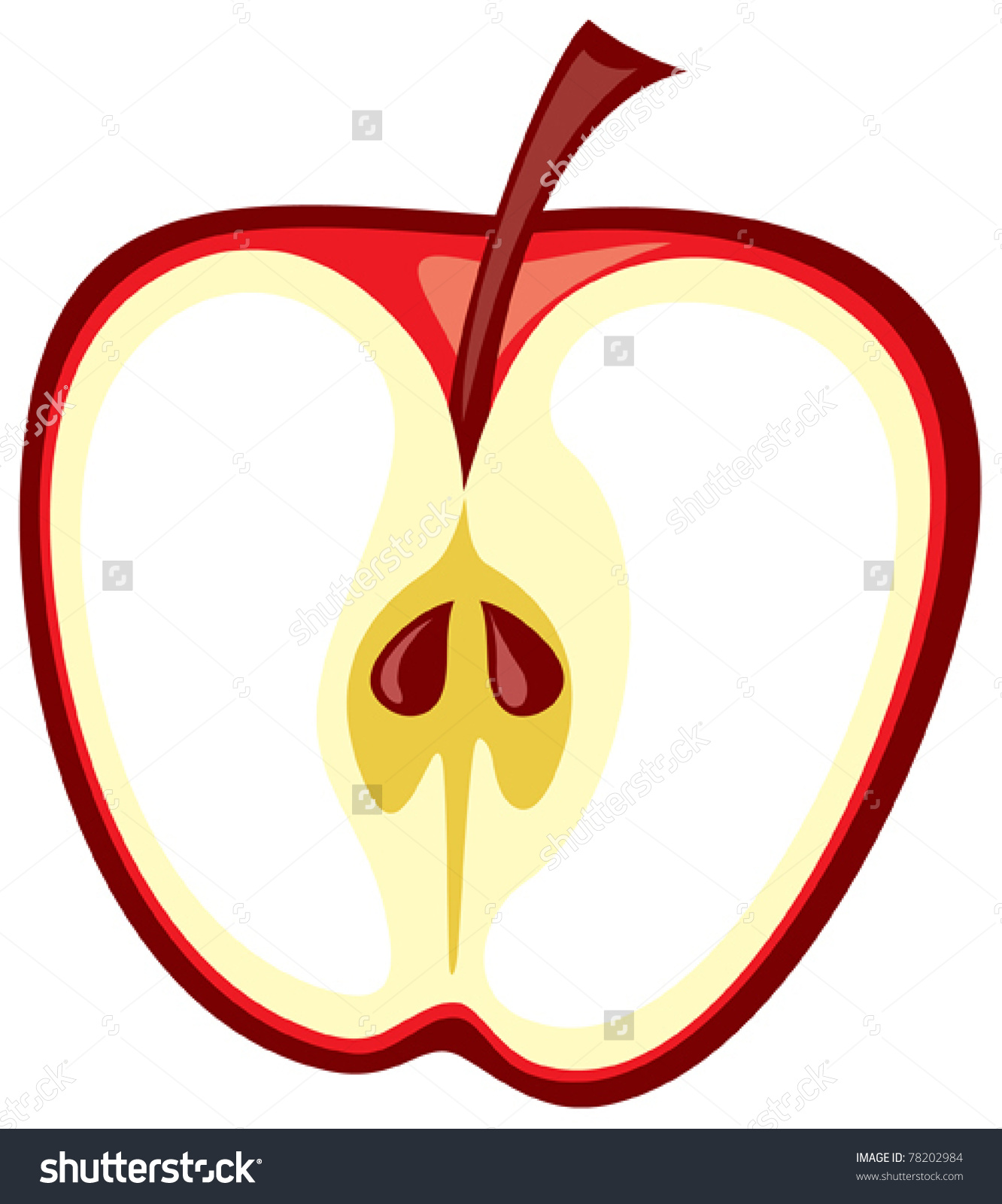 Half Apple Clipart.