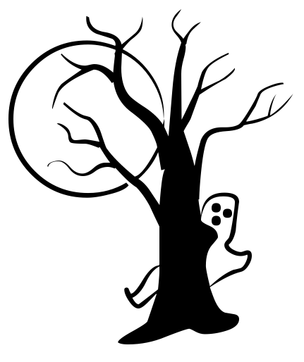 Ghost Tree Moon Clipart.