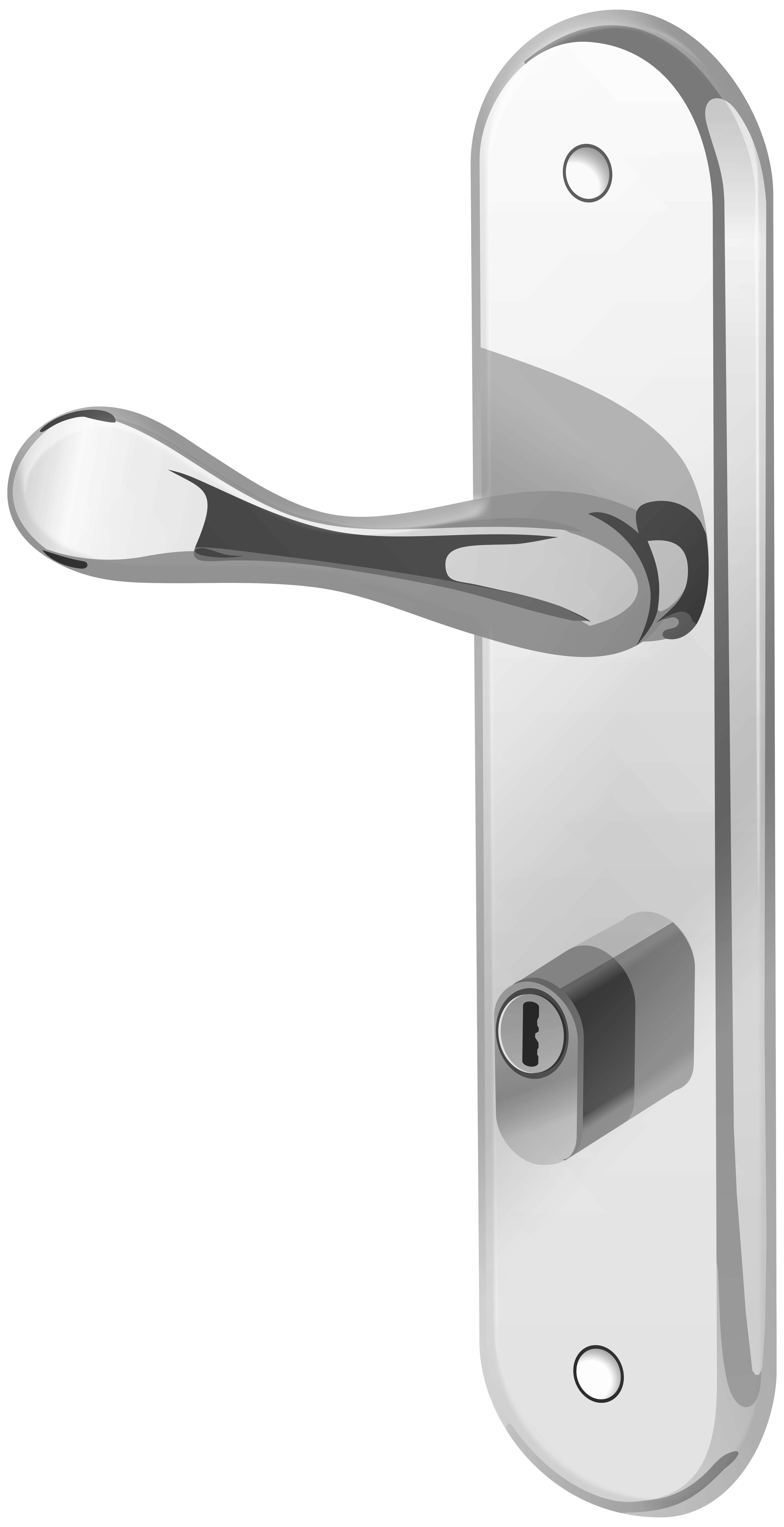 Silver Door Handle PNG Clip Art.
