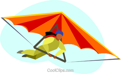 hang gliding Royalty Free Vector Clip Art illustration.