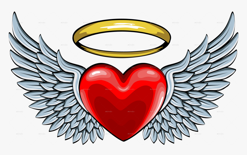 Vector Freeuse Library Halo Clipart Angel Wings Heart.