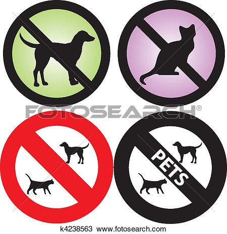 Clipart of No Pets Allowed Sign k4238563.