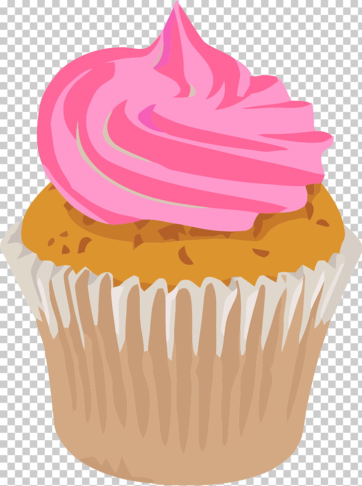 Cupcake Frosting & Icing Chocolate cake , realistic PNG.