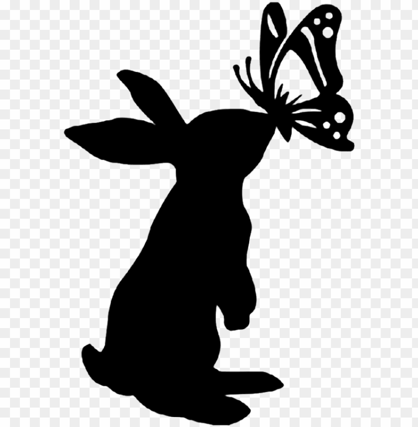 Silhouette Simple Bunny Clipart, Rabbit Silhouette Clipart Free Stock