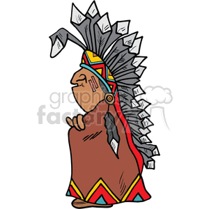 Indian Chief clipart. Royalty.