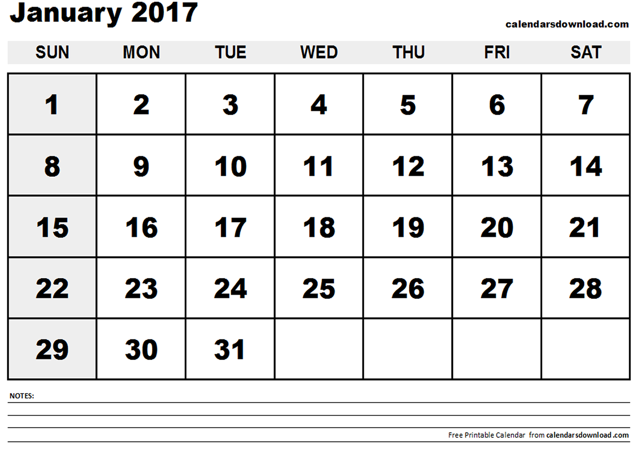 clipart january 2017 calendars - Clipground