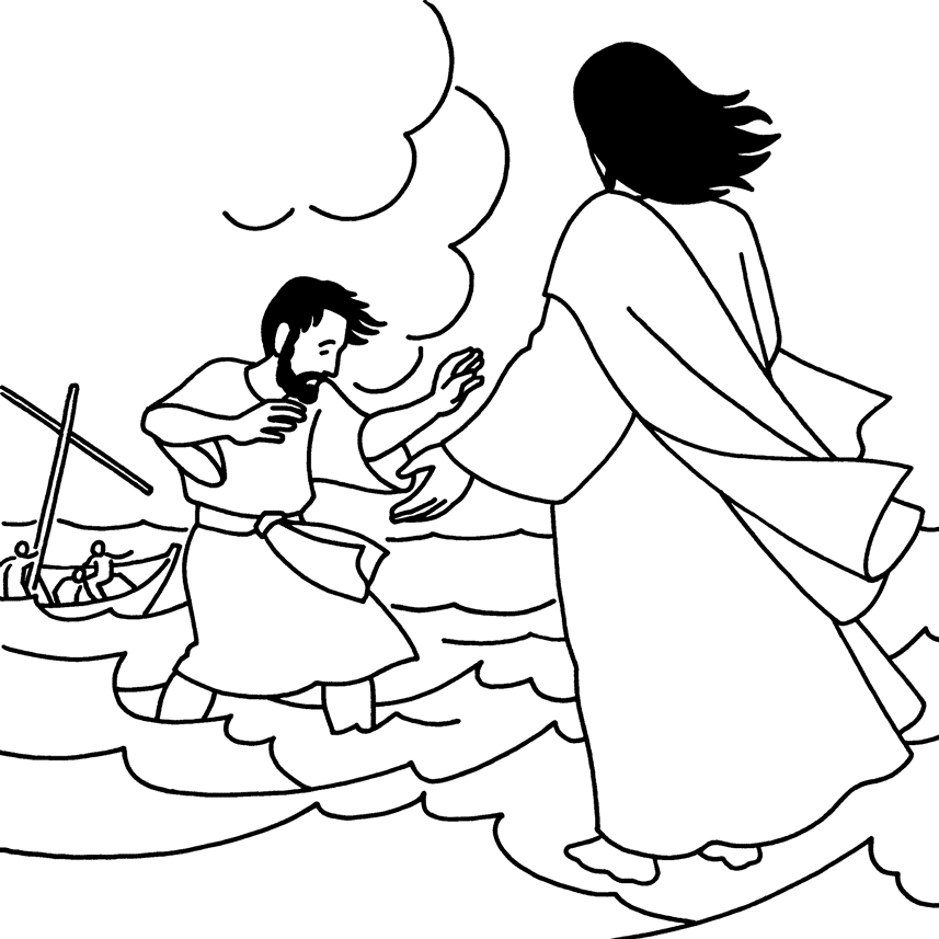 Jesus Walks On Water Coloring Page Wallpaper.