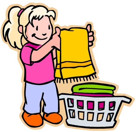 Children Helping Parents In Cleaning House Clipart.