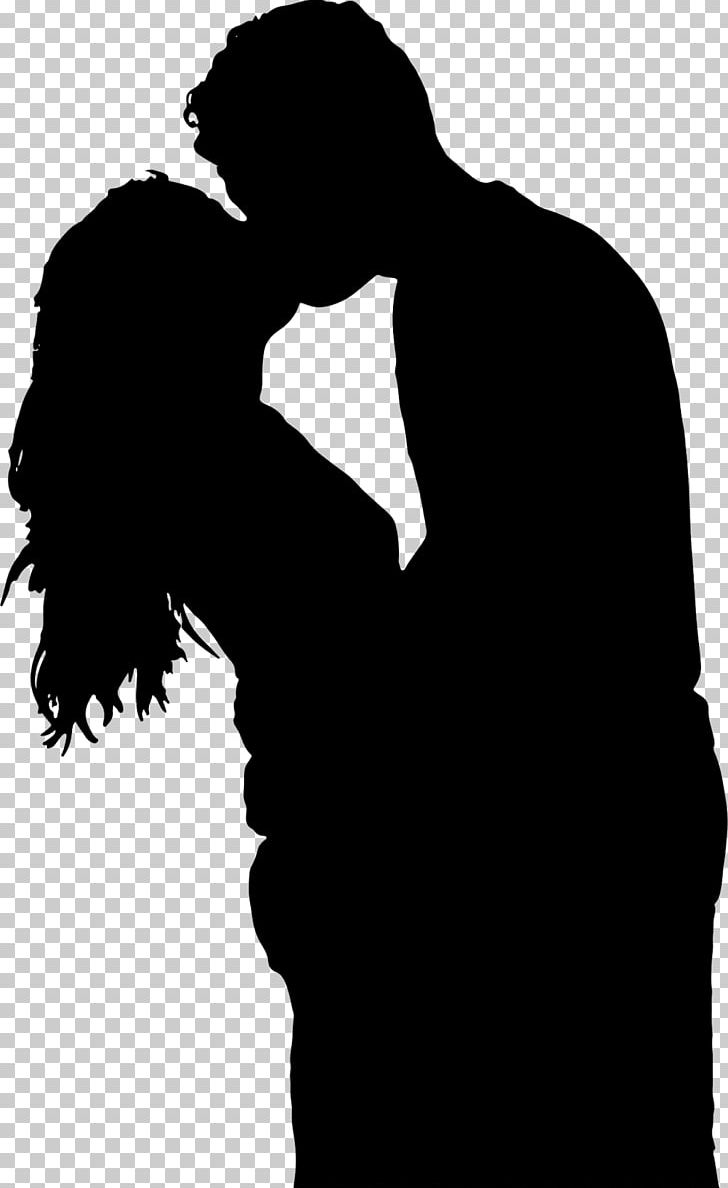 Kiss Silhouette PNG, Clipart, Black And White, Clip Art, Couple.