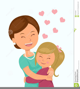 Mom And Daughter Hugging Clipart.