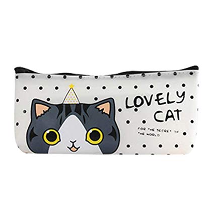 Amazon.com : Adorable Dot&Cat Style PU Pen Bag Waterproof.