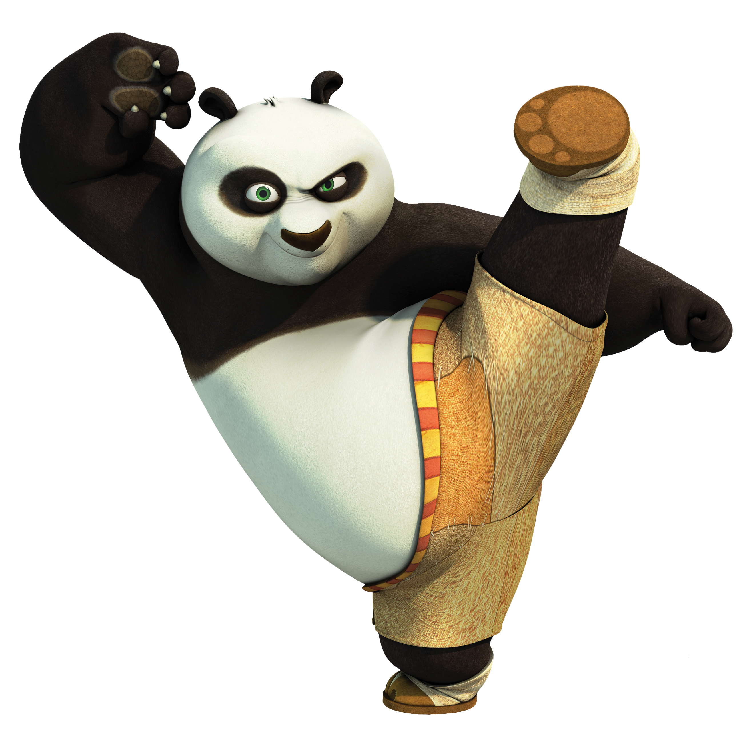 Transparent Kung Fu Panda PNG Clip Art Image.