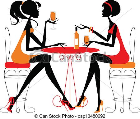 Free Clipart Woman Drinking Wine.