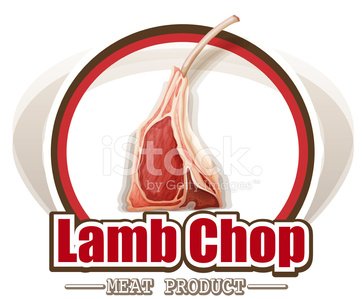Lamb chop meat product Clipart Image.