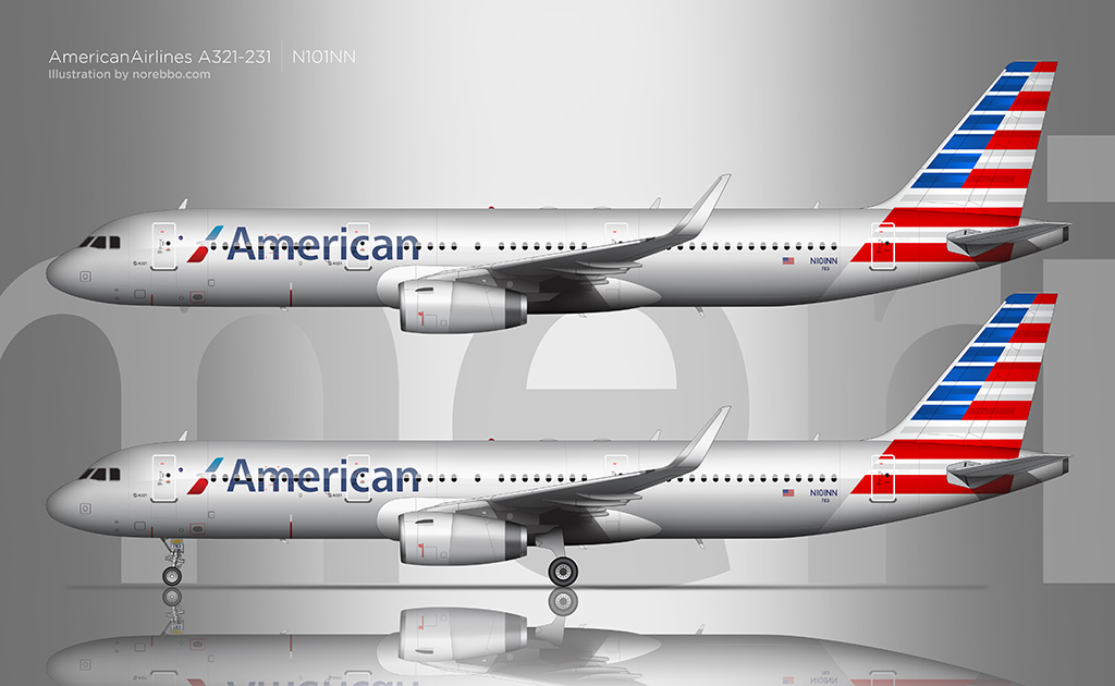 American Airlines Airbus A321 Illustration » Clipart Station.