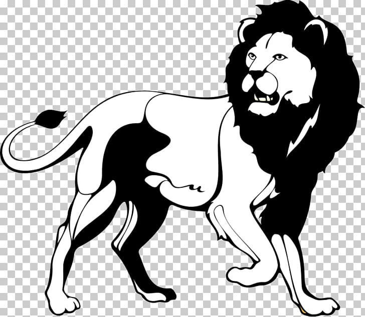 Lion Black and white Roar , Black Lion s PNG clipart.