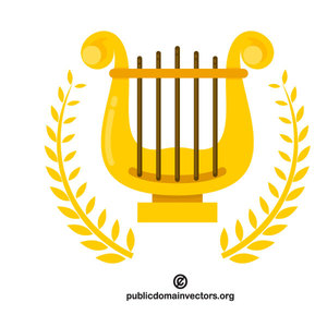 1186 music lyre clip art.