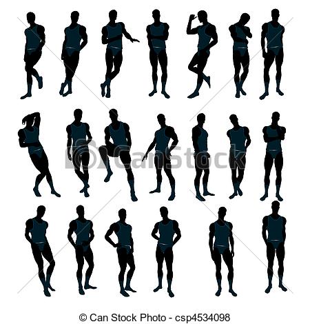 Stock Illustration of Male Underwear Model Silhouette.