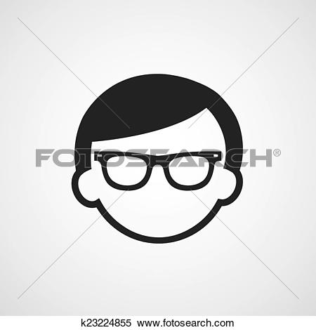 Clipart of man glasses symbol k23224855.