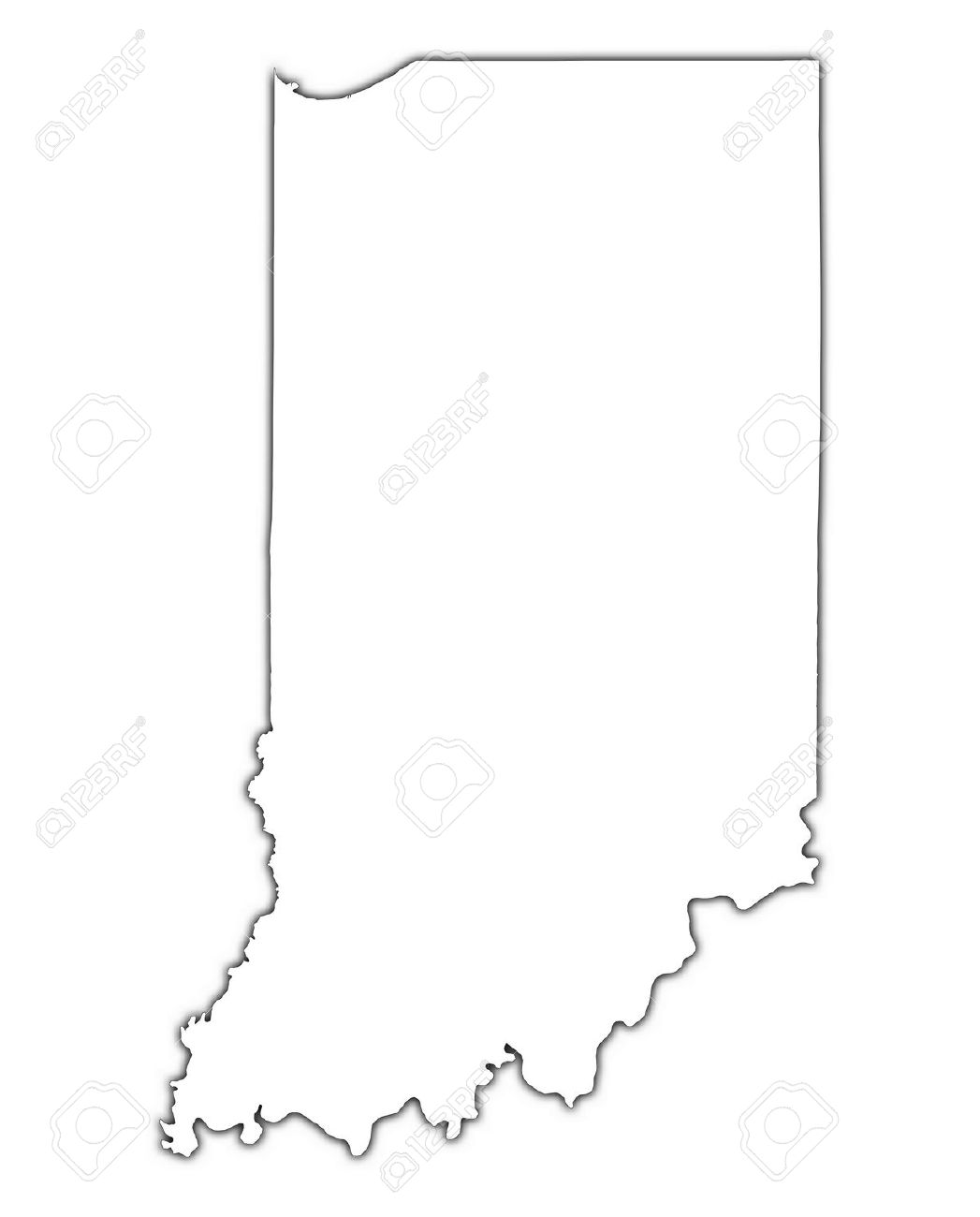 Outline Map Of Indiana With Indiana Clipart Vector : Outline Map.
