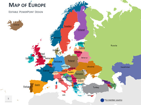 Europe Map PowerPoint Template.