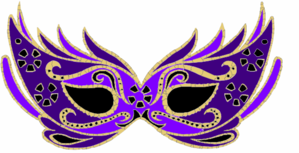 Purple Masquerade Mask Clip Art.