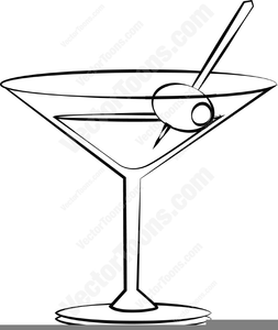 Clipart Martini Glass With Olive.