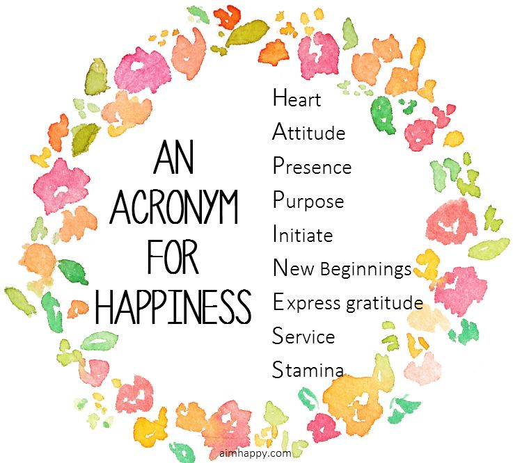What Is Happiness? A Happy Acronym to Inspire Your Answer.