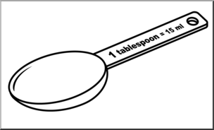 Clip Art: Measuring Spoons: Tablespoon B&W I abcteach.com.