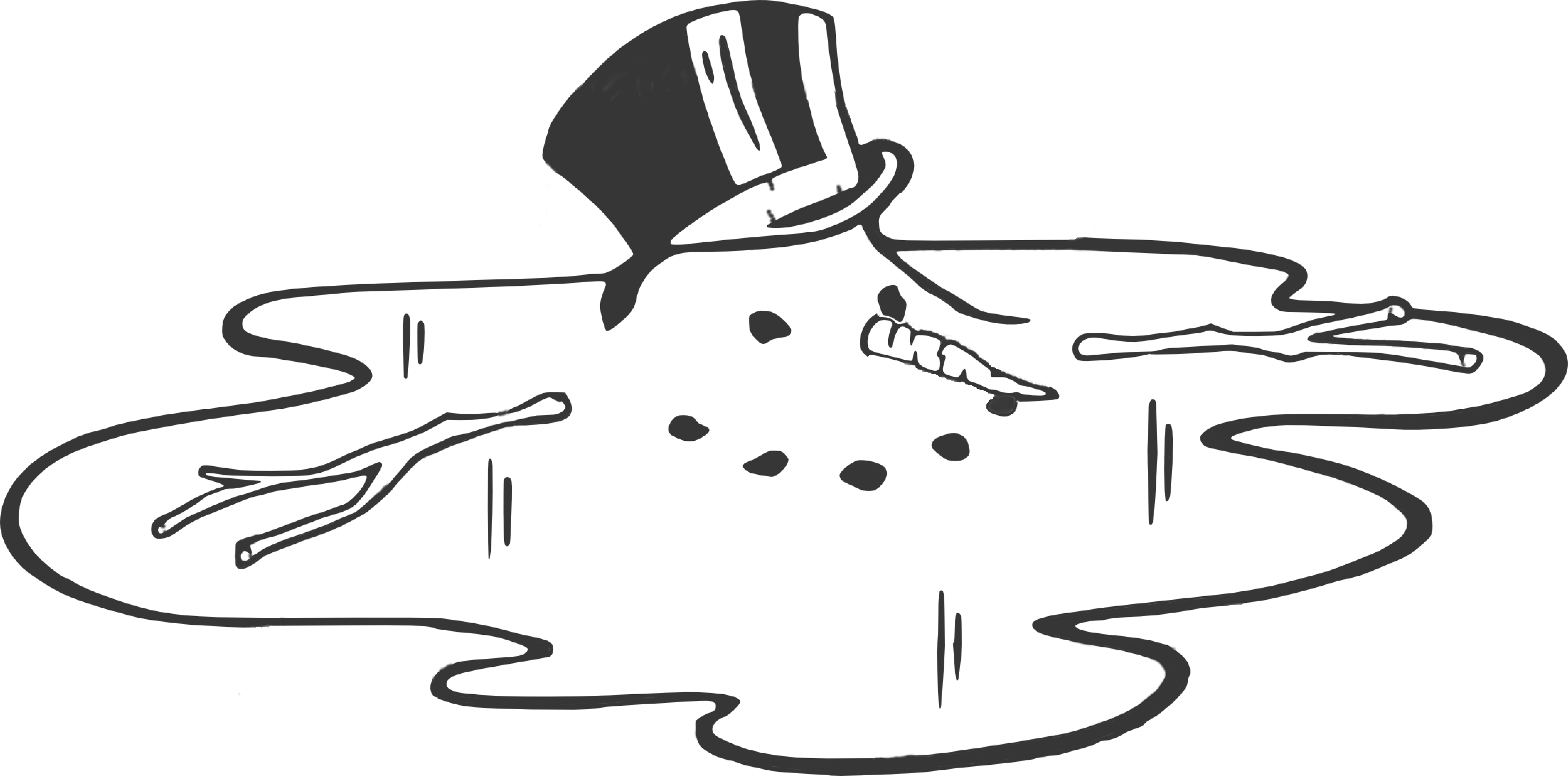 Snowman black and white melting snowman clipart black and white.