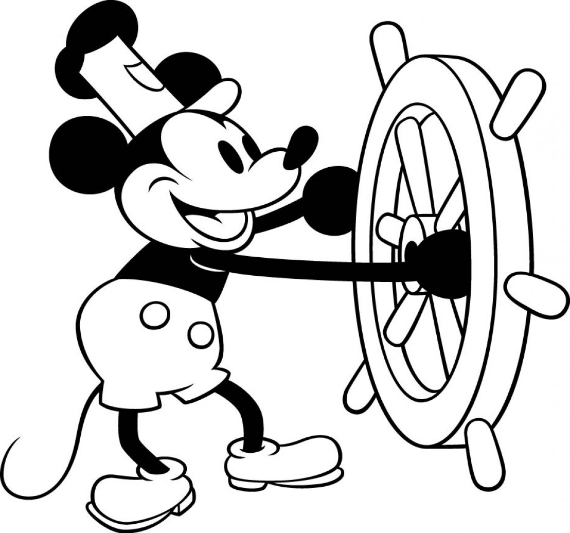 Mickey Mouse Clipart Black And White.