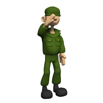 Military Salute Animated Clipart.