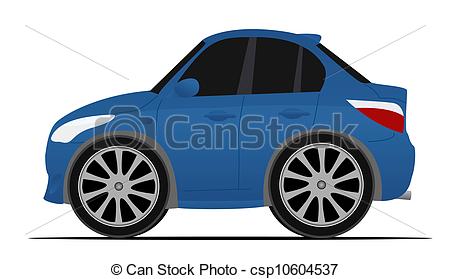 Vectors of mini blue sport car, fast moving csp10604537.
