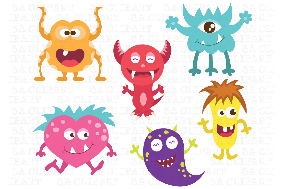 Cute monsters clipart 3 » Clipart Station.