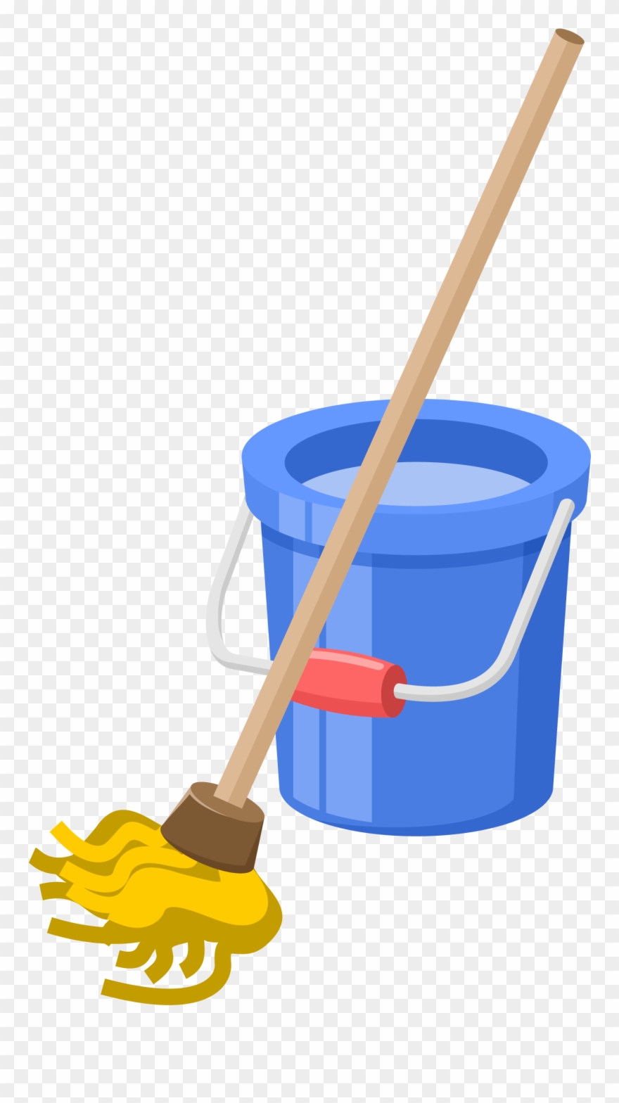 image bucket with mop clipart