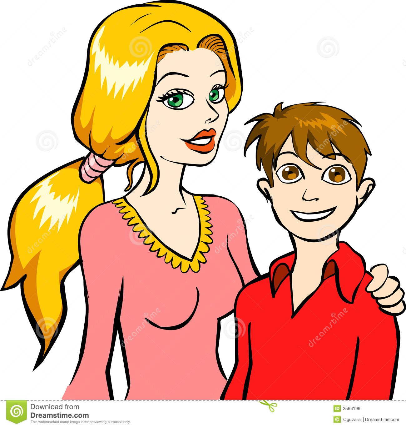 Mother And Son Clipart.