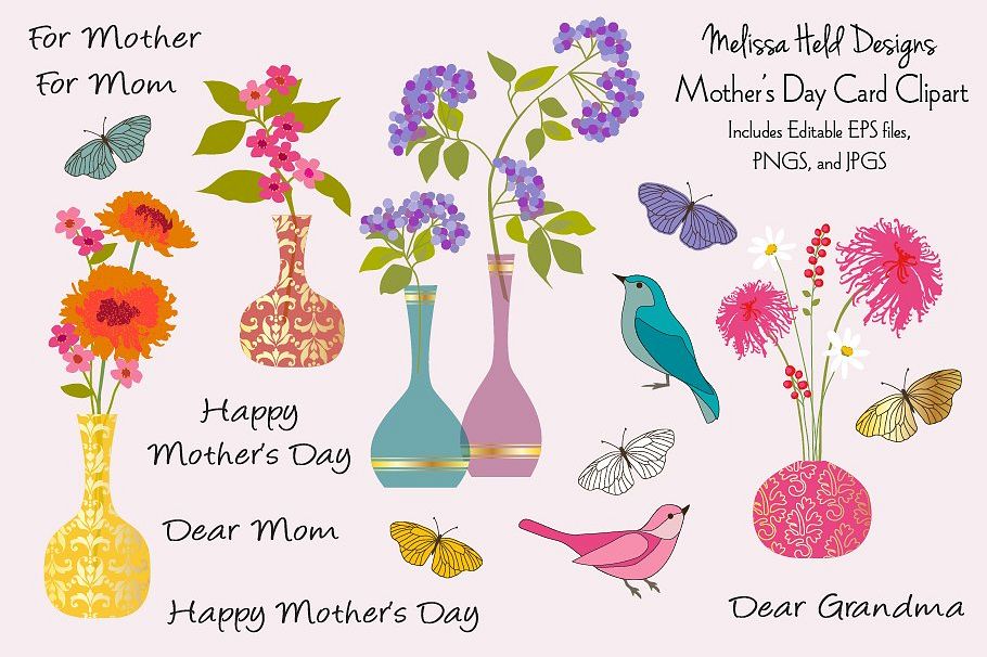 Mothers Day Card Clipart.