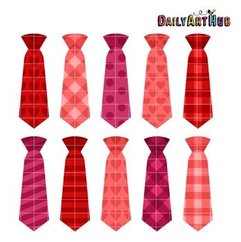 Valentine Neckties Clip Art.