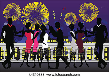 New Year Party Celebration Clipart.