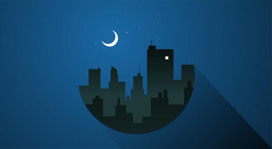 City night time vector.