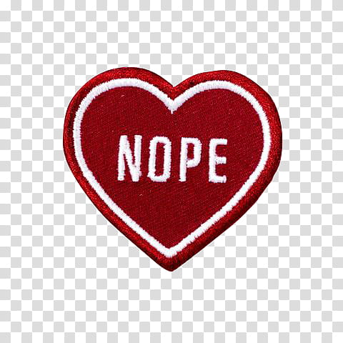 Nope heart patch transparent background PNG clipart.