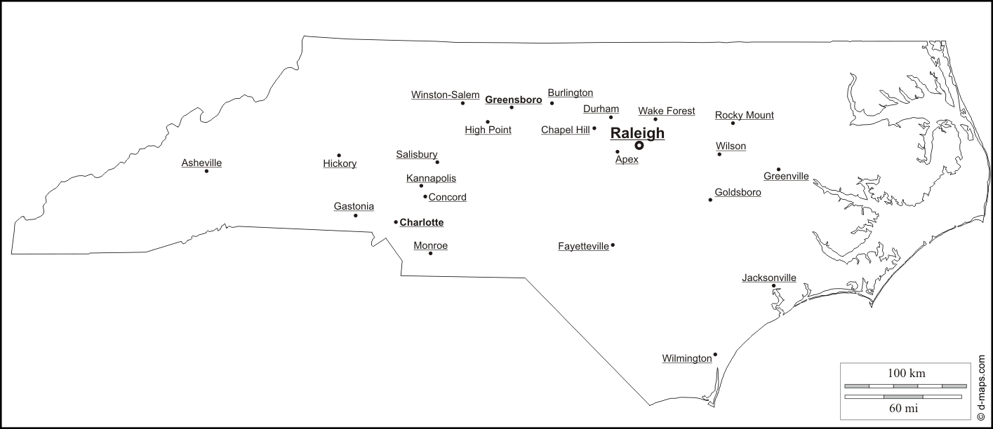 Outline Map Of Nc With Clipart North Carolina : Outline Map Of Nc.