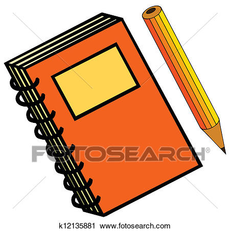Notebook and pencil Clipart.