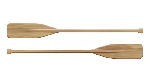 Two wooden paddles. Sport oars. Clipart Image.