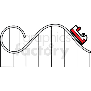 carnival roller coaster ride icon clipart. Royalty.