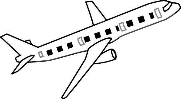 Airplane Clipart Black And White.
